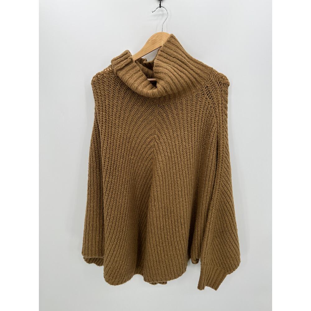 Torrid Brown Chunky Knit Turtleneck Sweater Poncho Women Sz 3X/4X Cozy Oversized - Picture 2 of 8